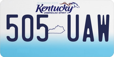 KY license plate 505UAW
