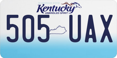 KY license plate 505UAX