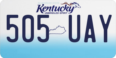 KY license plate 505UAY