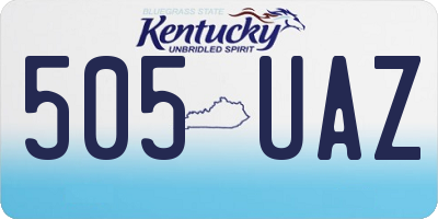 KY license plate 505UAZ
