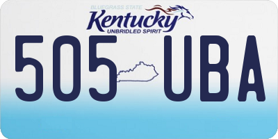 KY license plate 505UBA