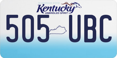 KY license plate 505UBC