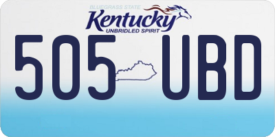 KY license plate 505UBD