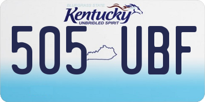 KY license plate 505UBF