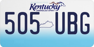 KY license plate 505UBG