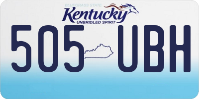 KY license plate 505UBH