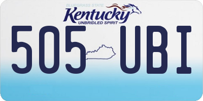KY license plate 505UBI