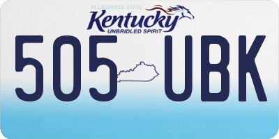 KY license plate 505UBK