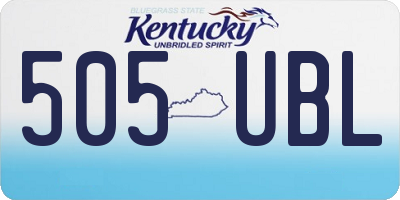KY license plate 505UBL