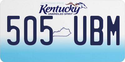 KY license plate 505UBM