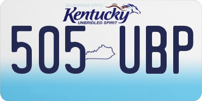 KY license plate 505UBP