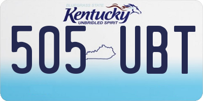 KY license plate 505UBT