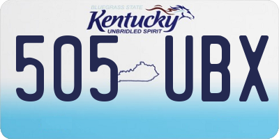 KY license plate 505UBX