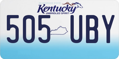 KY license plate 505UBY