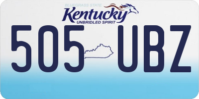KY license plate 505UBZ