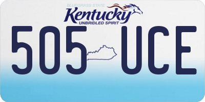 KY license plate 505UCE