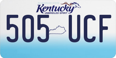 KY license plate 505UCF