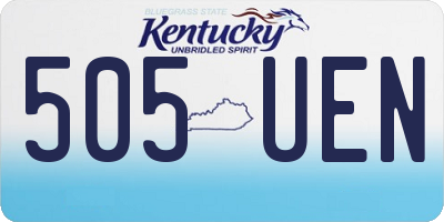 KY license plate 505UEN