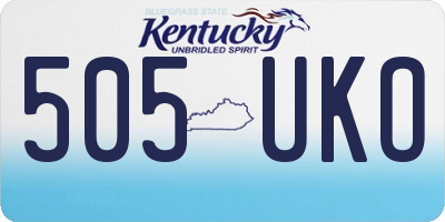 KY license plate 505UKO