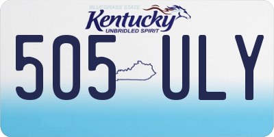 KY license plate 505ULY