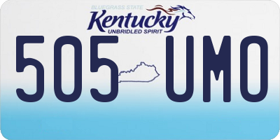 KY license plate 505UMO