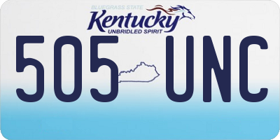 KY license plate 505UNC