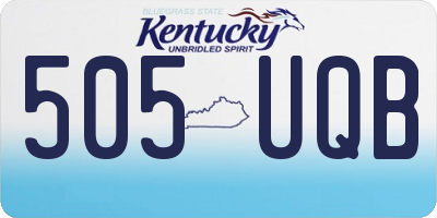 KY license plate 505UQB