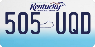 KY license plate 505UQD