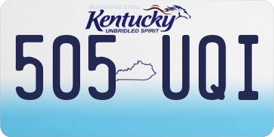 KY license plate 505UQI