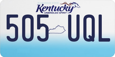 KY license plate 505UQL