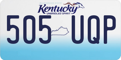 KY license plate 505UQP