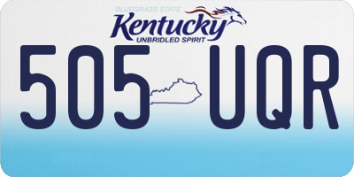 KY license plate 505UQR