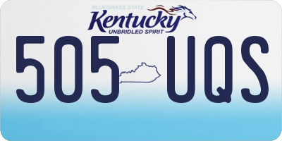 KY license plate 505UQS