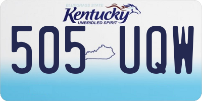 KY license plate 505UQW