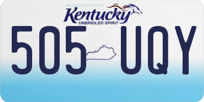 KY license plate 505UQY