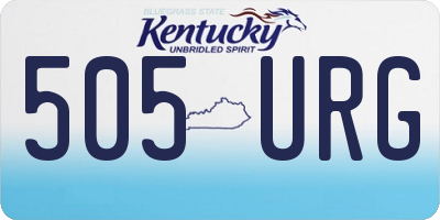 KY license plate 505URG