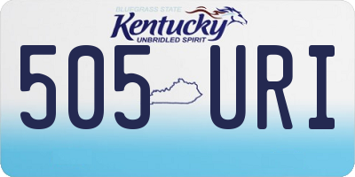 KY license plate 505URI