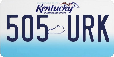 KY license plate 505URK