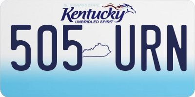 KY license plate 505URN