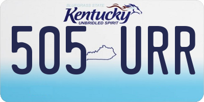 KY license plate 505URR