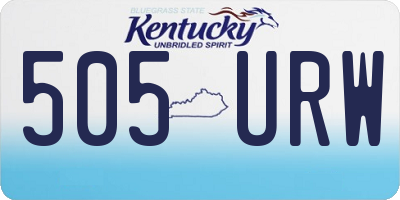 KY license plate 505URW