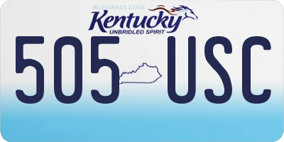 KY license plate 505USC