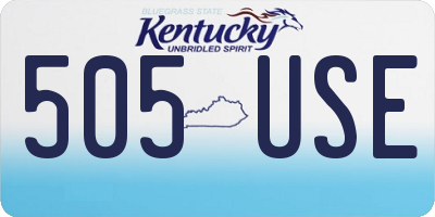 KY license plate 505USE