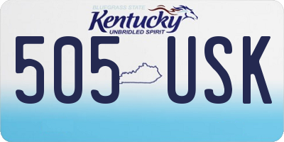 KY license plate 505USK