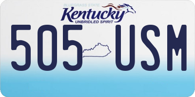 KY license plate 505USM