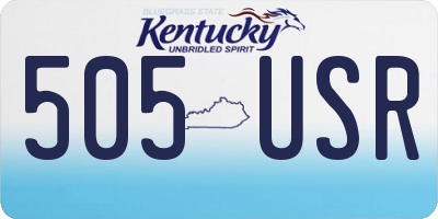 KY license plate 505USR