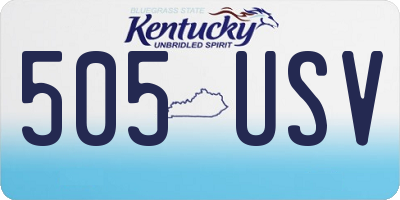 KY license plate 505USV