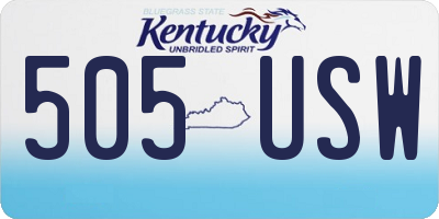 KY license plate 505USW