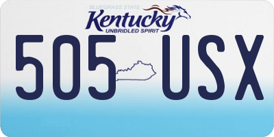 KY license plate 505USX