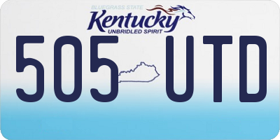 KY license plate 505UTD